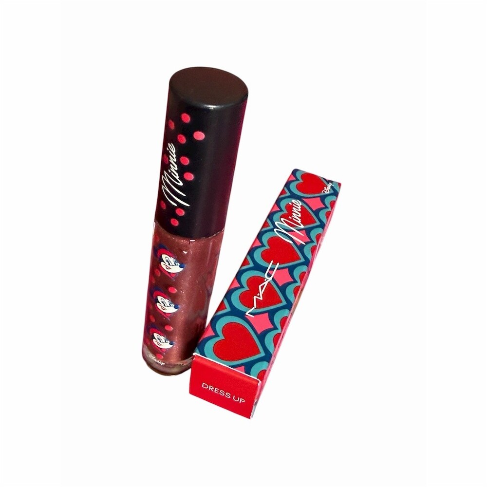 MAC x Disney Minnie Mouse Lipglass Lip Gloss in Dress Up Shimmer NIB - Picture 11 of 15